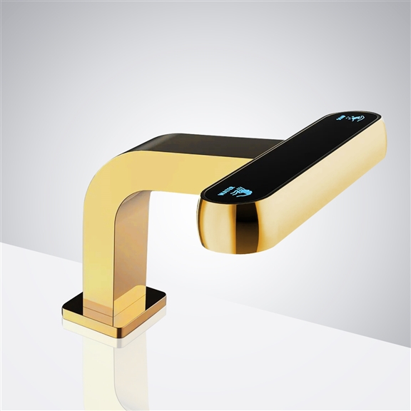 Fontana Hotel 2 In 1 Gold LED Smart Automatic Touchless Sensor Faucet And Automatic Soap Dispenser