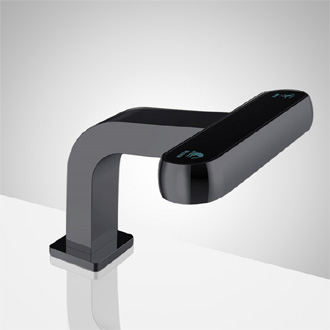 Fontana Deck Mounted LED Touchless Sensor Faucet And Soap Dispenser In Matte Black