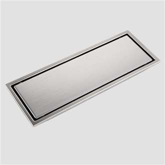 Fontana Brushed Nickel Rectangle Commercial Floor Mounted Shower Drain