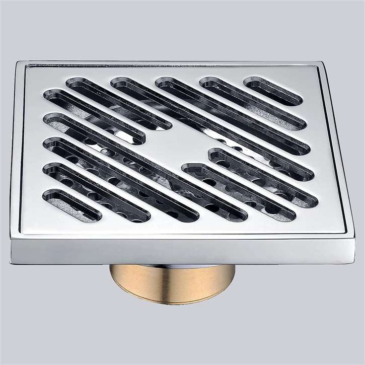 Fontana Stylish Brushed Nickel Square Commercial Bathroom Floor Drain System