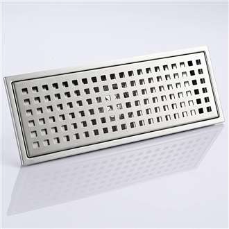 Fontana Stainless Steel Floor Mounted Square Hole Shower Drain In Brushed Nickel Finish