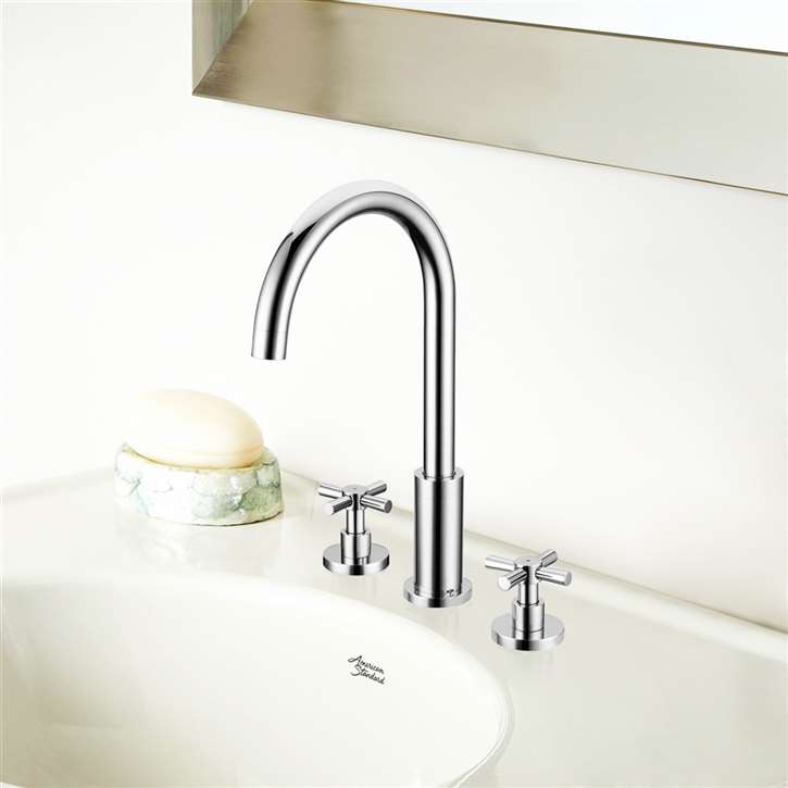 Clara Dual Handle Deck Mount Chrome Bathroom Sink Faucet