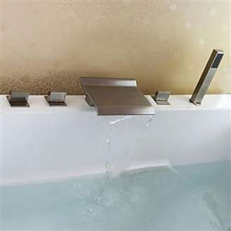 Vienna  Brushed Nickel Bathtub Faucet with Hand Held Shower