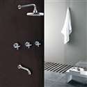 Ravenna Chrome Finish Wall Mounted Shower Head And Faucet Spout Shower Set