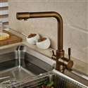 Venice Antique Brass Deck Mount Kitchen Sink Faucet