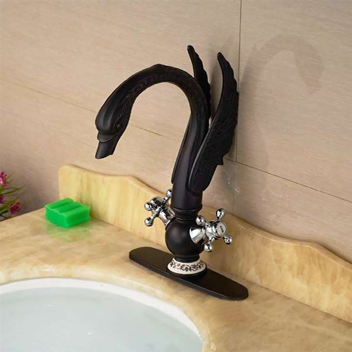 Nivelles Swan Oil Rubbed Bronze Dual Handle Bathroom Faucet