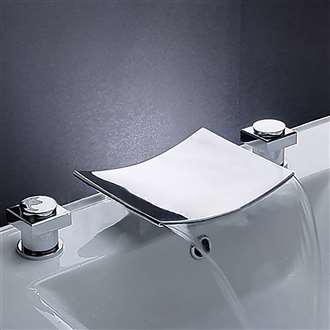 Leon Chrome LED Two Handles Bathroom Sink Faucet