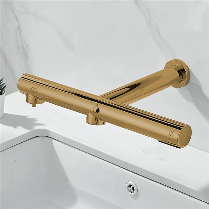 Fontana Electroplated Brass 3 In 1 Touchless Faucet With Soap Dispenser and Hand Dryer