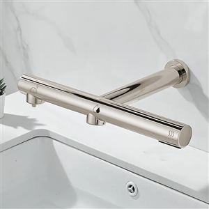 Fontana Wall Mounted 3 In 1 Touchless Faucet With Soap Dispenser and Hand Dryer In Satin Nickel