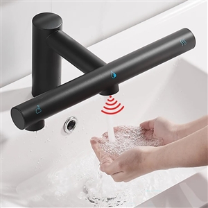 Fontana Matte Black Touchless Faucet With Automatic Soap Dispenser and Hand Dryer