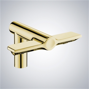 Fontana  Salerno Brushed Gold Touchless Faucet With Automatic Soap Dispenser and Hand Dryer