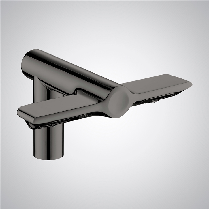 Fontana  Mirandola Gun Metal Gray Touchless Faucet With Automatic Soap Dispenser and Hand Dryer