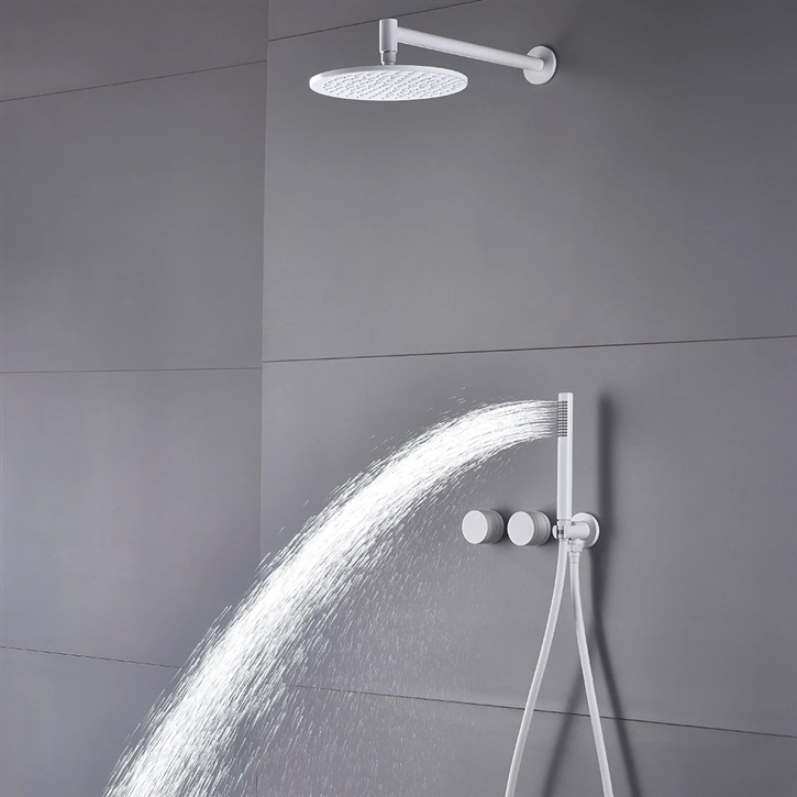 Fontana Pisa White Finish Modern Shower System