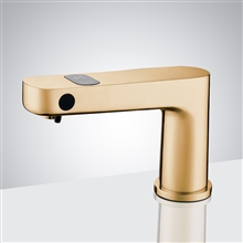 Fontana Bergamo Brushed Gold Touchless Faucet and Soap Dispenser