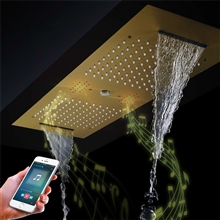 Fontana Hydro Silk Polished Gold Phone Control LED Shower Head
