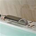 Memphis Deck Mount Double Handle Brushed Nickel Bathtub Faucet