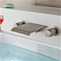 Valencia Wall Mounted Brushed Nickel Double Handle Bathtub Faucet