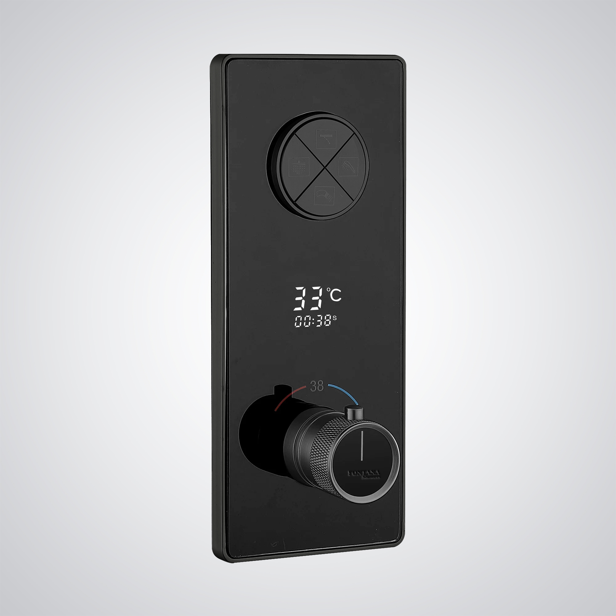 Fontana Matte Black In Thermostatic Mixer With Temperature Display