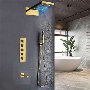CrÃ©teil Gold LED Waterfall Shower Set