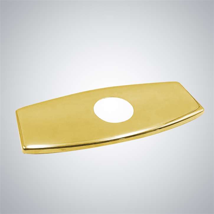 Fontana Shiny Polished Gold Rectangle Faucet Plate Escutcheon