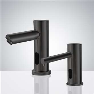 Fontana Commercial Dark Oil-Rubbed Bronze Finish Automatic Bathroom Sink Faucet and Soap Dispenser