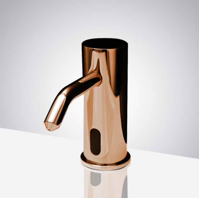 Fontana Trio Commercial Rose Gold Brass Deck Mount Automatic Sensor Liquid Soap Dispenser