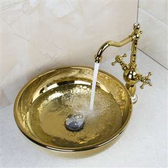 Fontana Ceramic Bathroom Sink with Dual Handle Faucet Set
