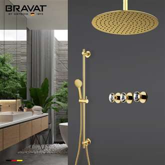 Bravat Crystal Gold Mixer Shower Set