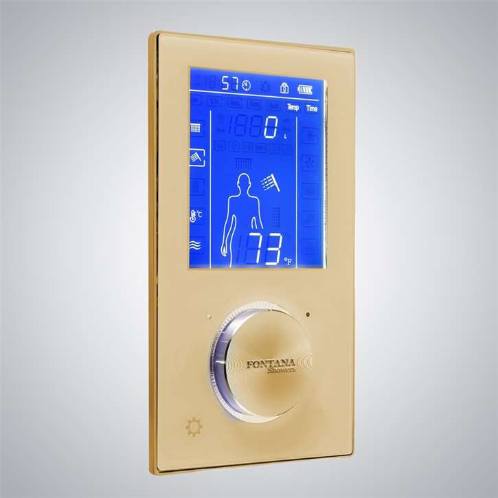 Fontana Shower In Brushed Gold System Digital Shower Control Shower Mixer