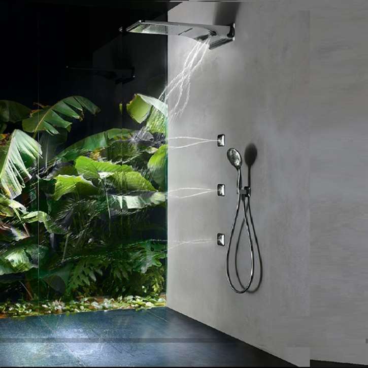 Fontana Pisa Body Jets Rainfall Thermostatic Shower System