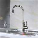 Turrubares Deck Mounted Brushed Nickel Kitchen Sink Faucet with Pull Down Spray