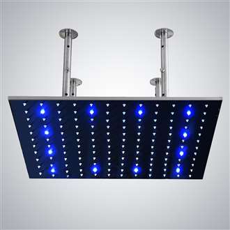 40" Stainless Steel square color changing LED rain shower head