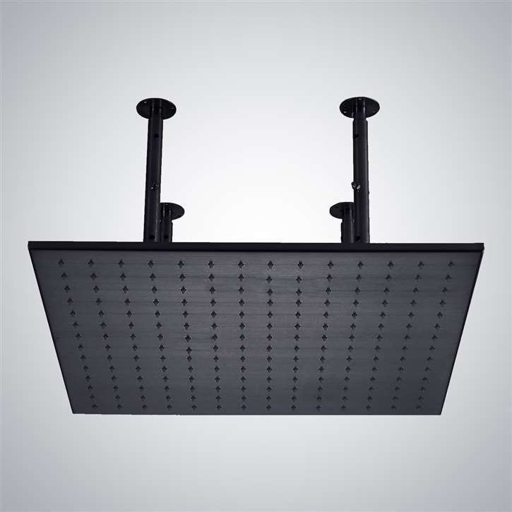 40" Matte Black Square Rain Shower Head