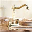 Bilbao Gold Plated Double Ceramic Handle Mixer Faucet