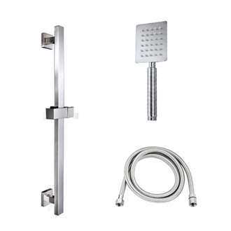 Fontana Chrome-Finished Handheld Shower with Steel Hose and Height Adjustment