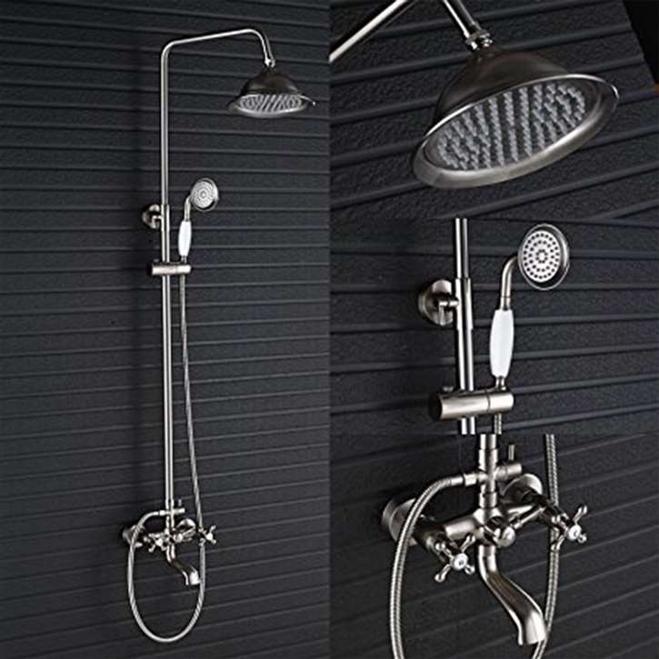 Forli Brushed Nickel Shower Spout Faucet with Hand Sprayer Set
