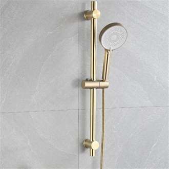 Fontana Set in a Brushed Gold with an Adjustable Handheld Shower Sliding Bar