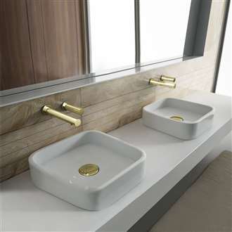 Fontana Rio Brushed Gold Finish Commercial Dual Sensor Faucet And Soap Dispenser