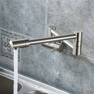 Puriscal Double Joint Wall Mount Stainless Steel Kitchen Sink Faucet