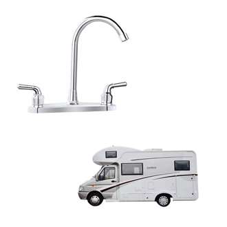 Lyon RV Chrome Dual Handle ABS Material 360 Swivel Travel Faucet