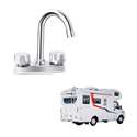 Modena RV Chrome Dual Handle 360 Swivel-4" Travel Faucet