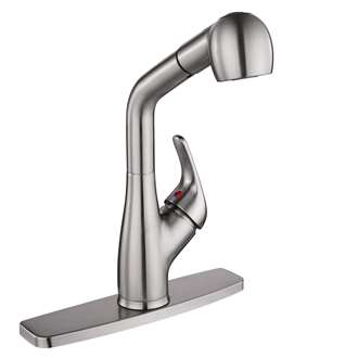 RV Brushed Nickel Single Handle Pull-Out Travel Faucet