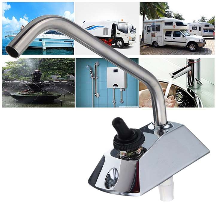 RV Travel Stainless Steel Faucet Swing Spout 360 Rotation
