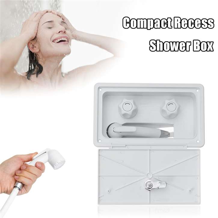 RV Travel White Hand Shower Plastic Material with Hot & Cold Mixer