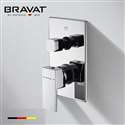 Bravat Amazing Style Square Chrome Dual Handle Wall Mount Faucet