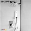 Bravat Stylish Chrome Finished Wall Mount Bathroom Faucet