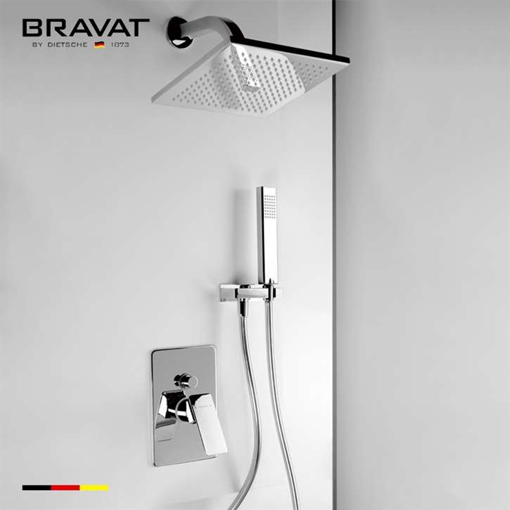 Bravat Stylish Chrome Finished Wall Mount Bathroom Faucet