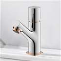 Bravat Sleek Chrome with Gold Decoration Deck Mount Faucet