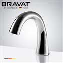 Bravat Touchless Bathroom Faucet Commercial Application Automatic Electronic Sensor Shine Chrome Curve Deck Installation Faucet