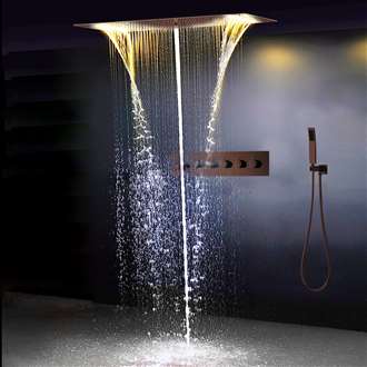 Fontana Showers Amazing Relaxation Wide Ceiling LED Shower Head with Hand-Held Shower